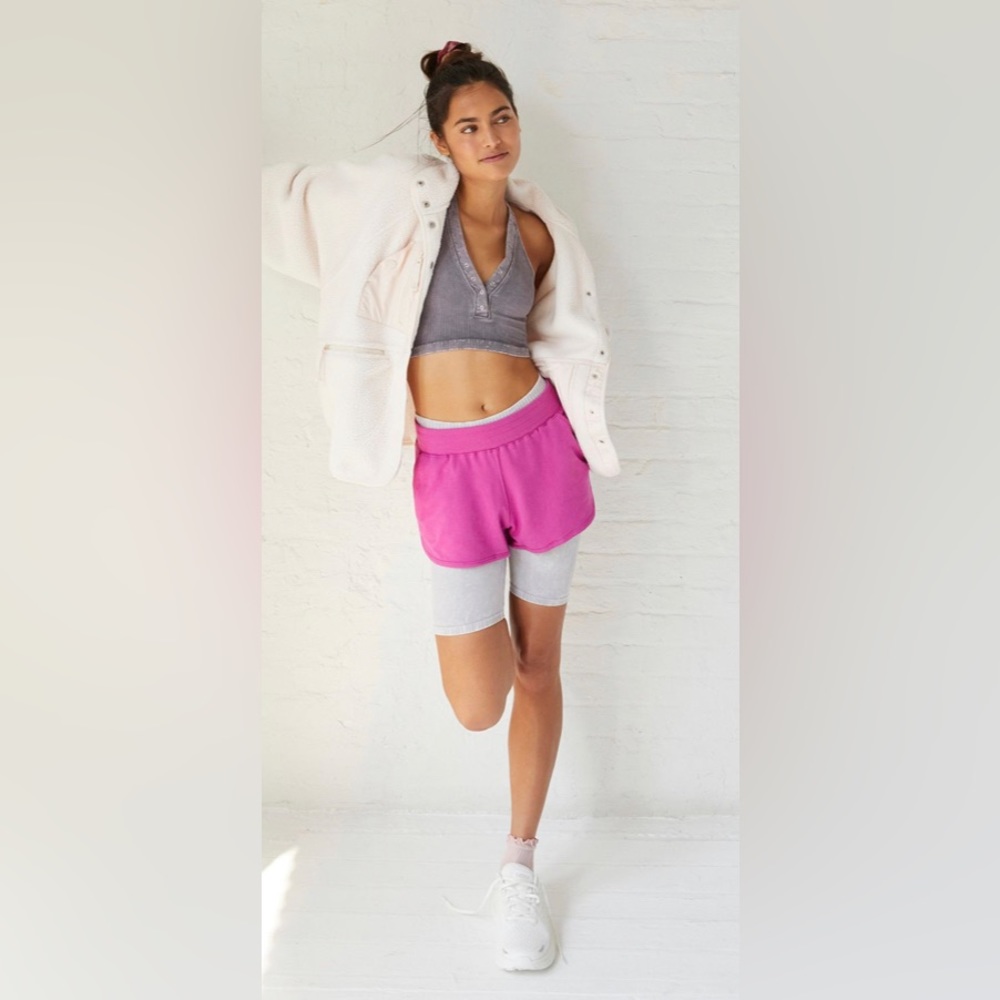 FREE PEOPLE Pink Hi Rise Shorts - Picture 3 of 8